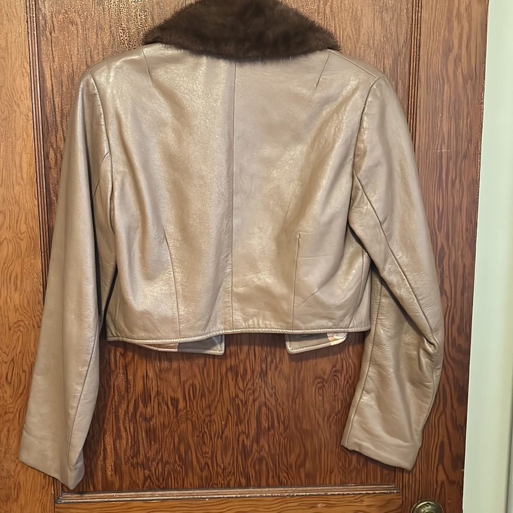Vintage leather cropped jacket. Small - Picture 5 of 9